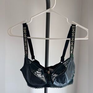 Lace Embellished Bra in Deep Green